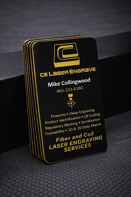 CE Laser Engrave black and gold business cards