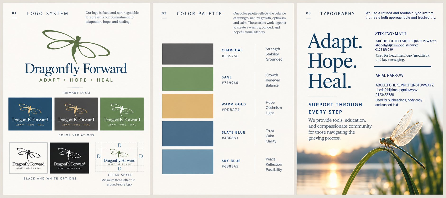Dragonfly Forward brand guidelines: logo system, color palette, and typography